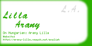 lilla arany business card